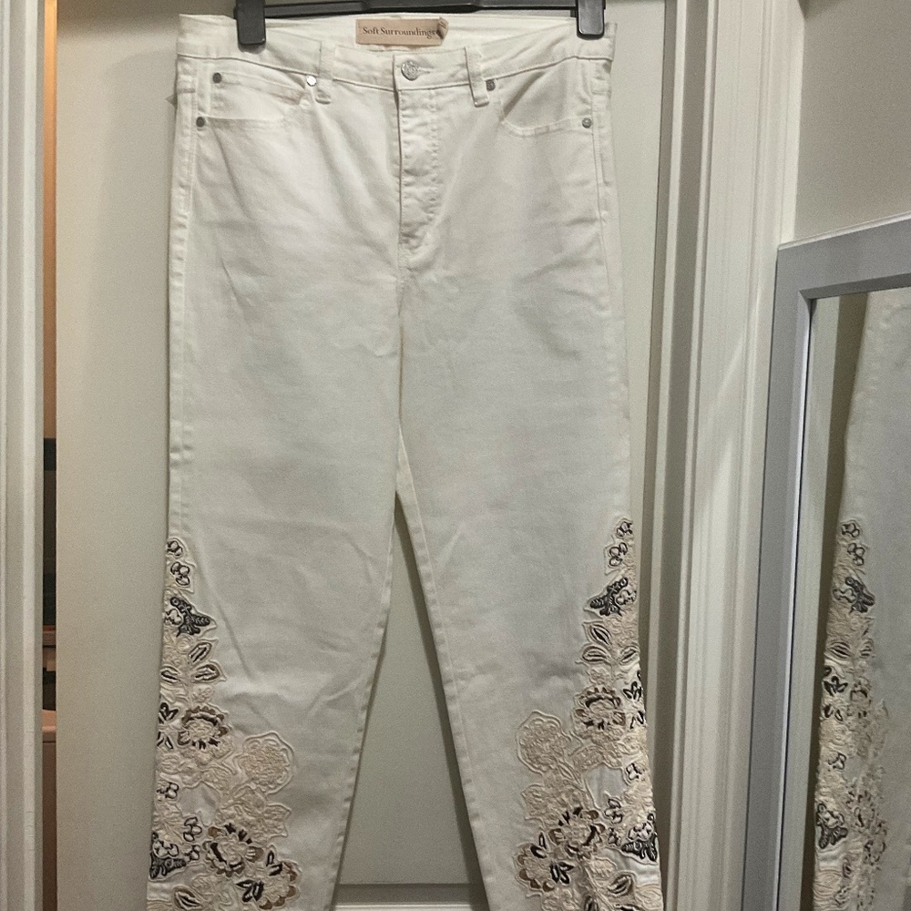 Soft Surroundings Embroidered Jeans